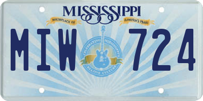 MS license plate MIW724