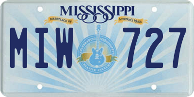 MS license plate MIW727