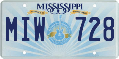 MS license plate MIW728