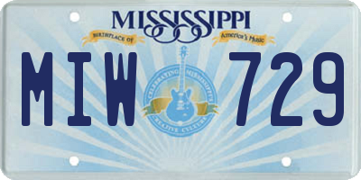 MS license plate MIW729