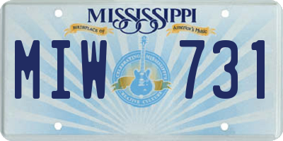 MS license plate MIW731