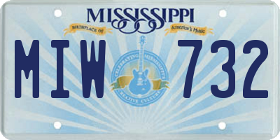 MS license plate MIW732