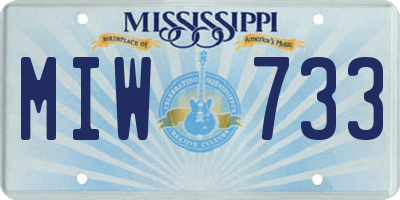 MS license plate MIW733