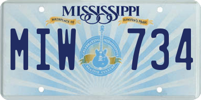 MS license plate MIW734