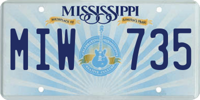 MS license plate MIW735