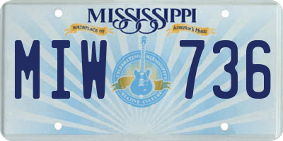 MS license plate MIW736