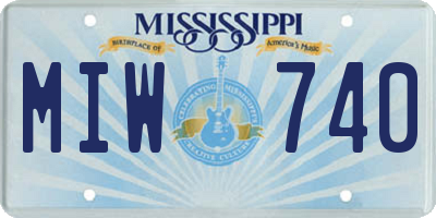 MS license plate MIW740