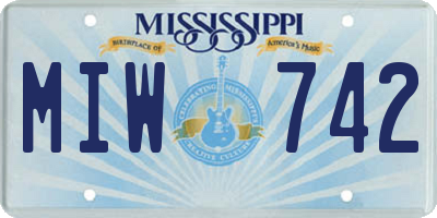 MS license plate MIW742