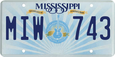 MS license plate MIW743
