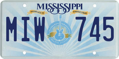 MS license plate MIW745