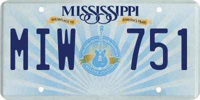MS license plate MIW751