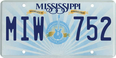 MS license plate MIW752