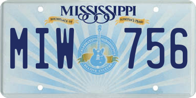 MS license plate MIW756
