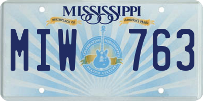 MS license plate MIW763