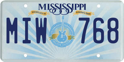 MS license plate MIW768