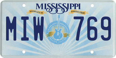 MS license plate MIW769