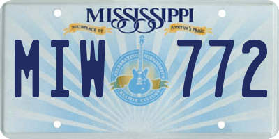 MS license plate MIW772