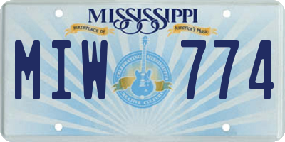 MS license plate MIW774