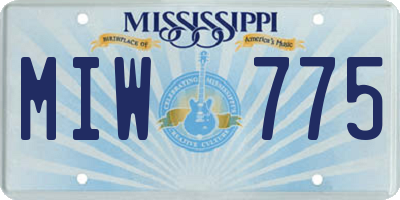 MS license plate MIW775