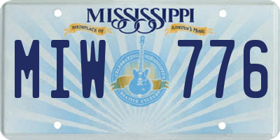 MS license plate MIW776