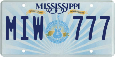 MS license plate MIW777