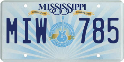 MS license plate MIW785
