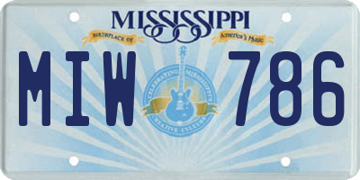 MS license plate MIW786
