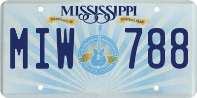 MS license plate MIW788
