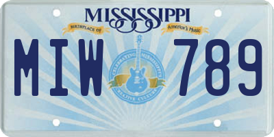 MS license plate MIW789