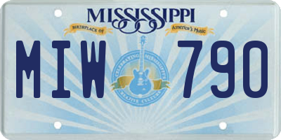 MS license plate MIW790