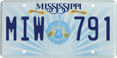 MS license plate MIW791