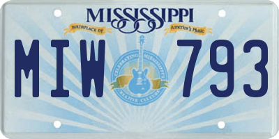MS license plate MIW793