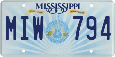 MS license plate MIW794