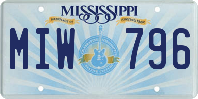 MS license plate MIW796