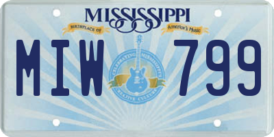 MS license plate MIW799