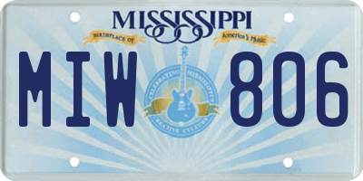 MS license plate MIW806