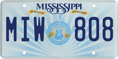 MS license plate MIW808