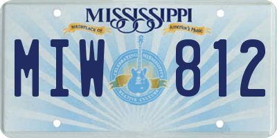 MS license plate MIW812