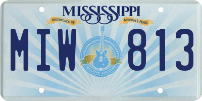 MS license plate MIW813