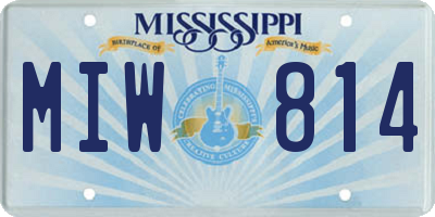 MS license plate MIW814