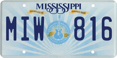 MS license plate MIW816