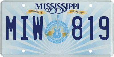 MS license plate MIW819