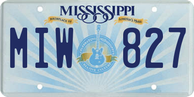 MS license plate MIW827