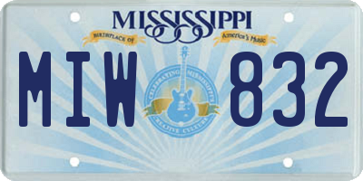 MS license plate MIW832