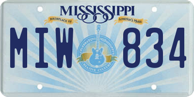 MS license plate MIW834
