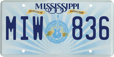 MS license plate MIW836