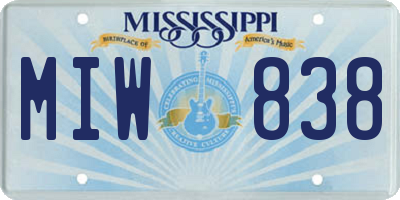MS license plate MIW838