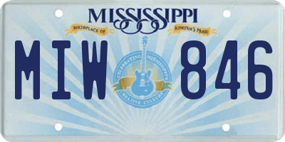 MS license plate MIW846