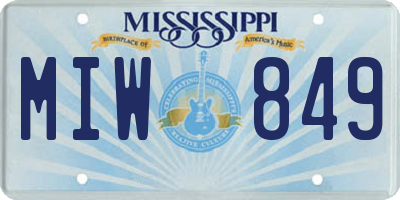 MS license plate MIW849
