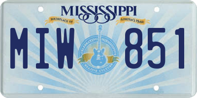 MS license plate MIW851